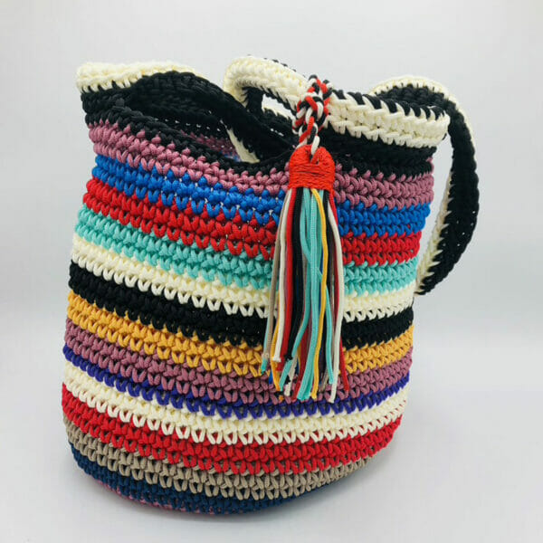 SAC TOTE BAG AU CROCHET - Multicolore 1