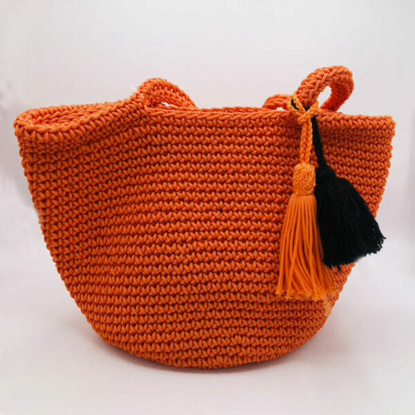 SAC TOTE BAG AU CROCHET - Orange