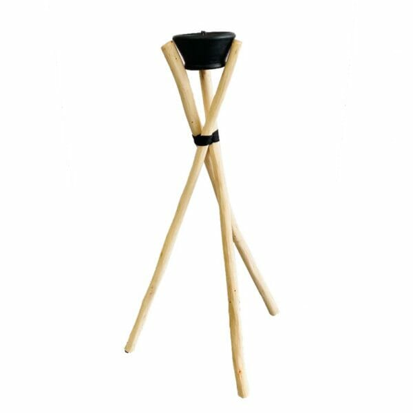 BRASERO TRÉPIED NOIR EXTÉRIEUR BOIS
