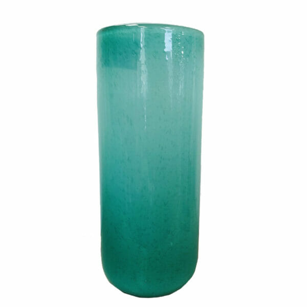 Vase cylindrique en verre vert d'eau décoration de la boutique plume magasin de déco rouen le petit quevilly normandie