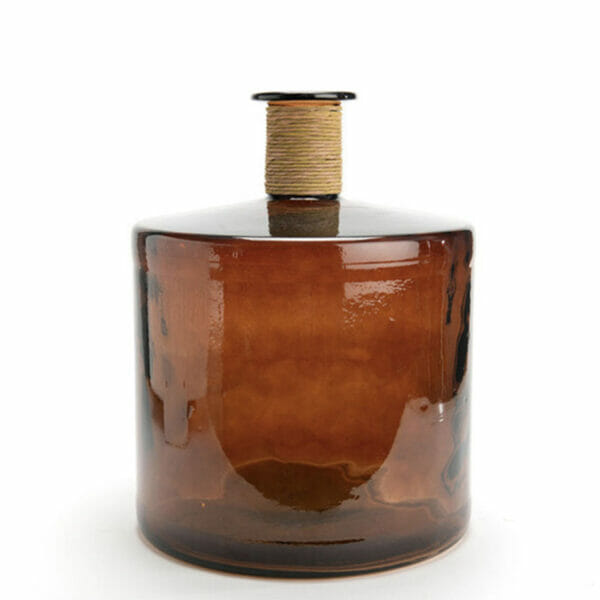 VASE RAFIA VERRE RECYCLE CUIVRE - 45 cm
