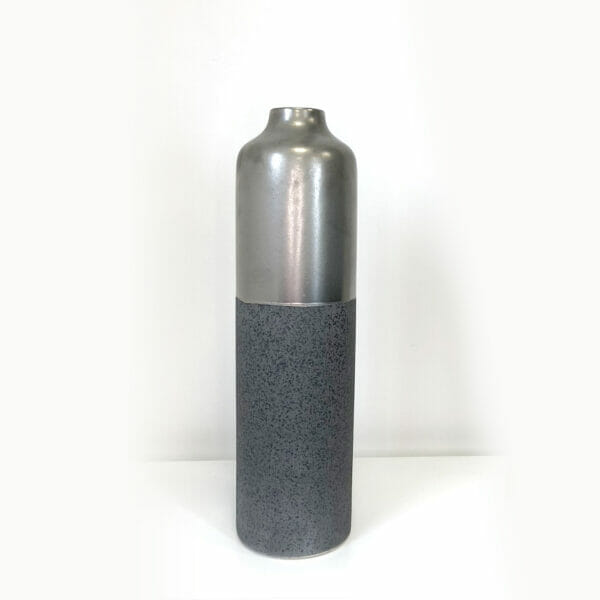 Vase haut gris et métal - Petit modèle