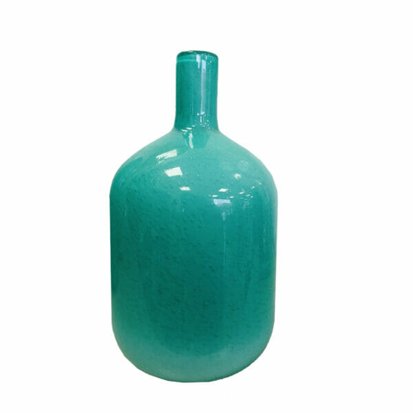 Vase bouteille en verre vert d'eau décoration de la boutique plume magasin de déco rouen le petit quevilly normandie