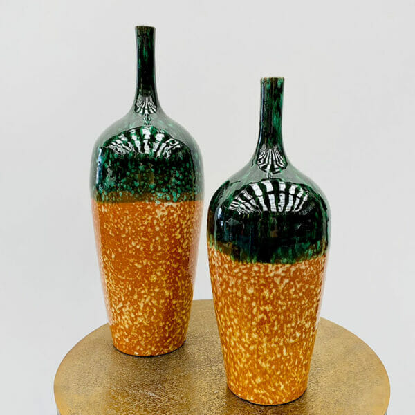 Vase vert et jaune