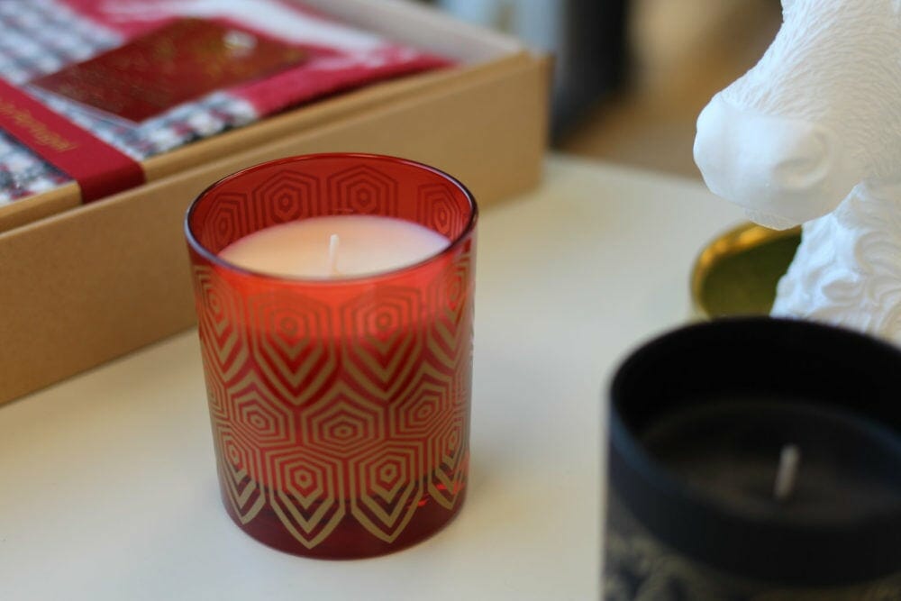 Bougie rouge Plume