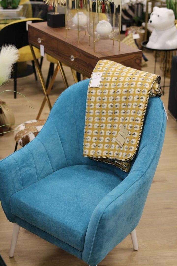 Fauteuil en velours - bleu turquoise – Image 3