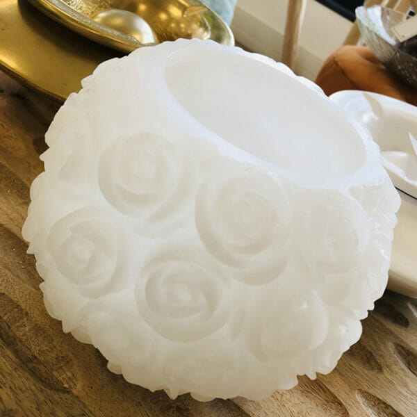 PHOTOPHORE EN CIRE MOTIF ROSES