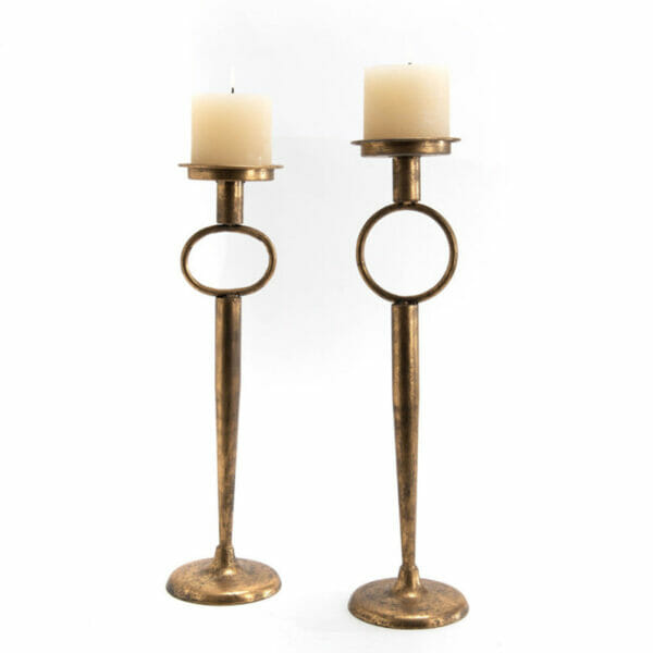 SET DE 2 BOUGEOIRS METAL