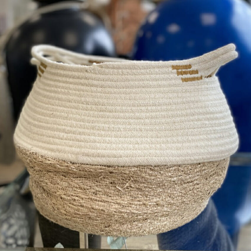 Corbeille en fibres végétales - Bicolore