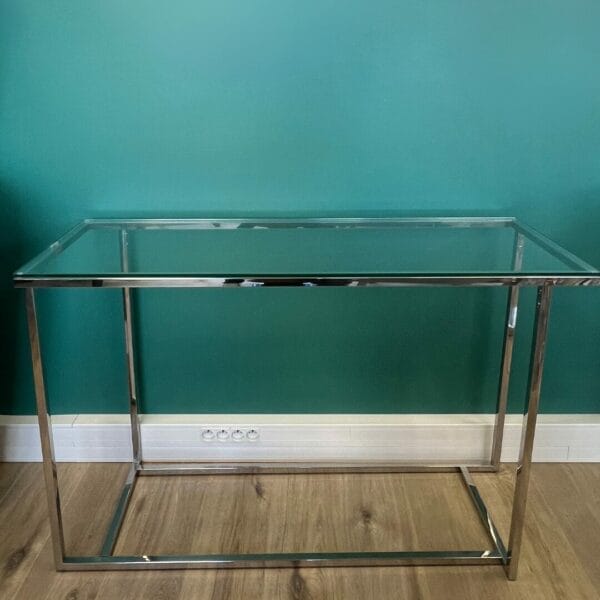 Console verre et chrome décoration rangement boutique plume magasin de déco rouen le petit quevilly normandie
