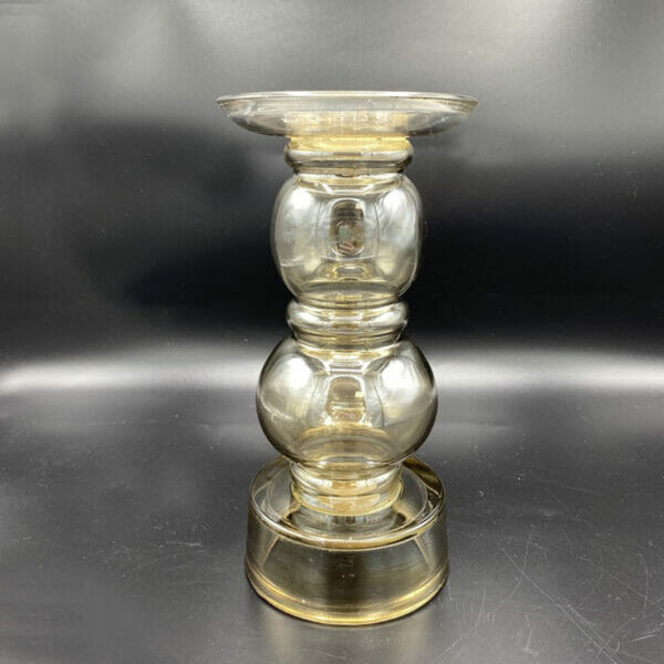 BOUGEOIR EN VERRE DORE