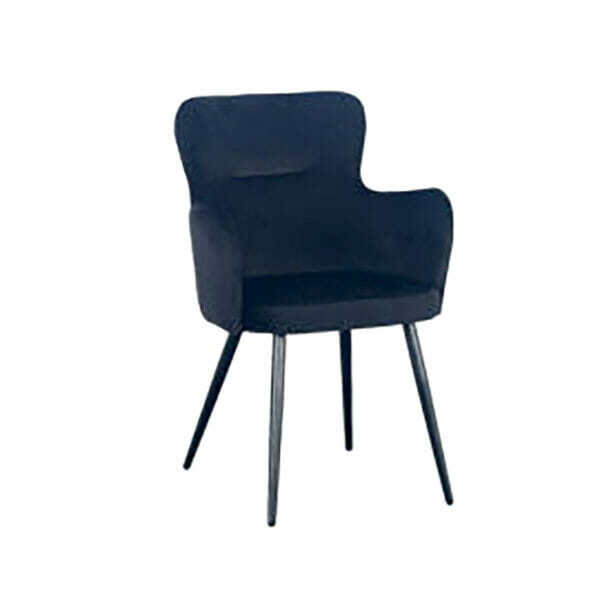 Chaise en velours - noir