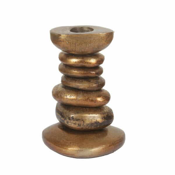 BOUGEOIR LAITON STONE - Grand modèle
