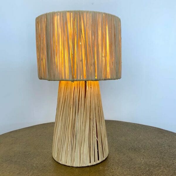 Lampe en raphia naturel - H 37,5cm