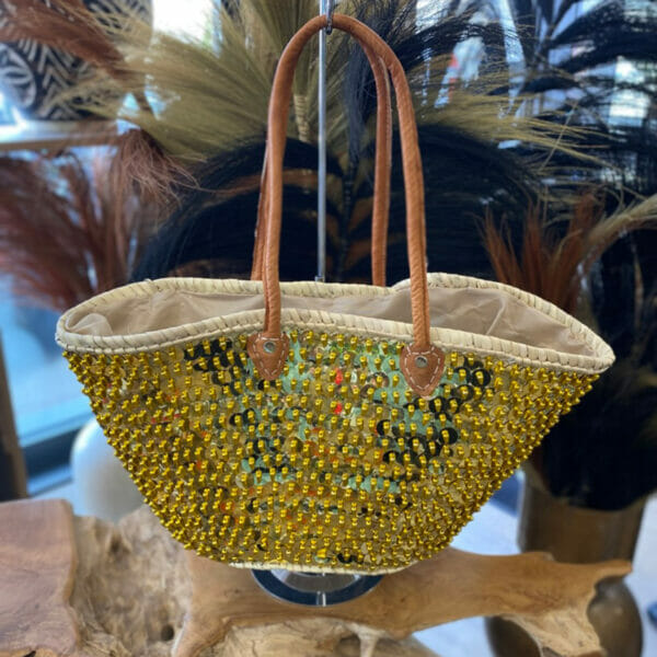 CABAS PAILLE - sequins or