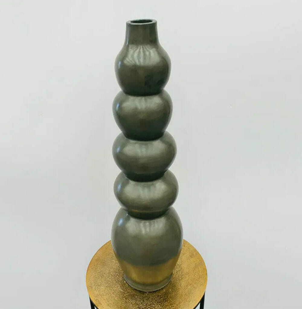 Vase marocain haut boule kaki artisanal boutique plume magasin de décoration rouen le petit quevilly Normandie