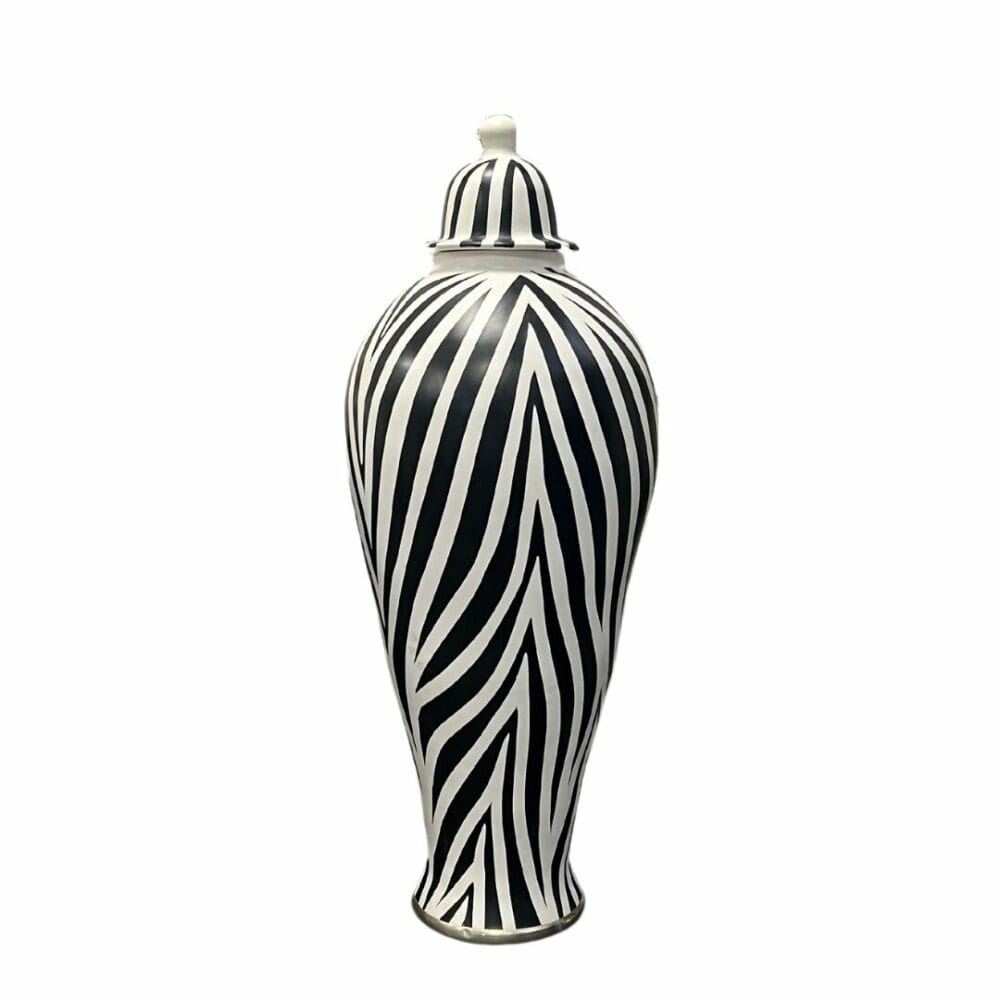 Jarre marociane zébrée très grande modèle design en terre cuite décoration marocaine boutique plume magasin de décoration le petit quevilly Rouen Normandie
