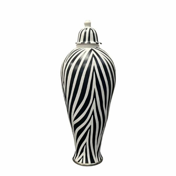 Jarre marociane zébrée très grande modèle design en terre cuite décoration marocaine boutique plume magasin de décoration le petit quevilly Rouen Normandie