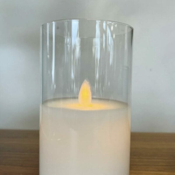 Bougie LED décoratif avec verre décoration boutique plume Rouen le petit quevilly
