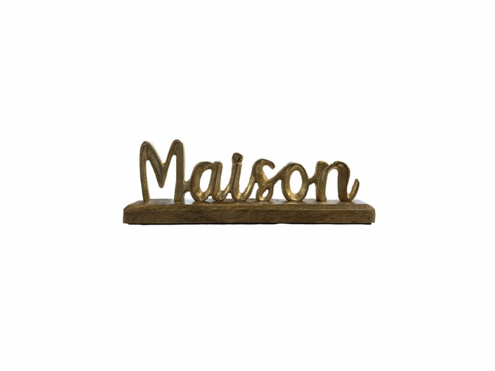 mot sur pied en bois maison décoration boutique plume magasin décoration