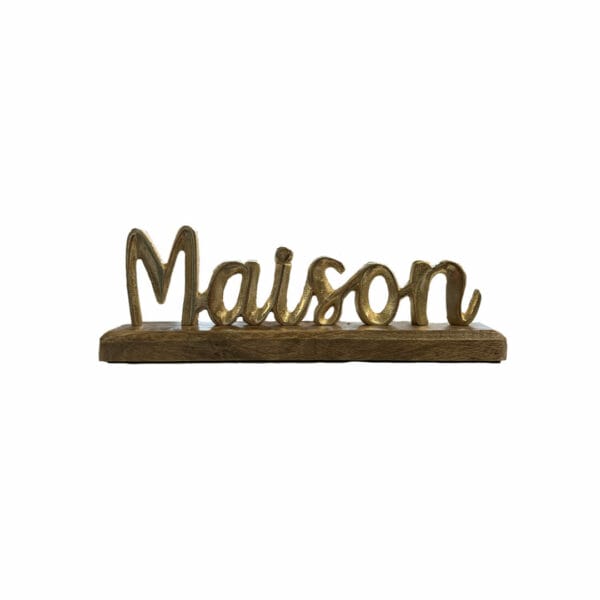 mot sur pied en bois maison décoration boutique plume magasin décoration