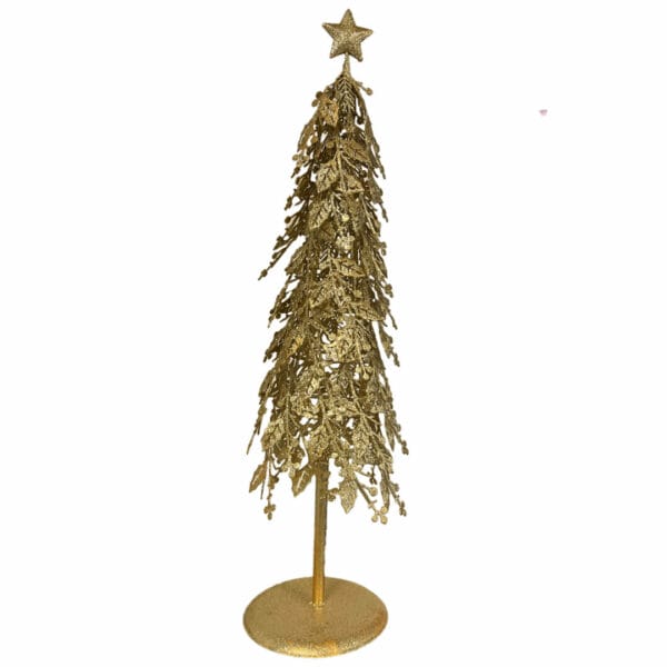 sapin feuillu à paillettes or doré décoration boutique plume magasin de décoration le petit quevilly rouen
