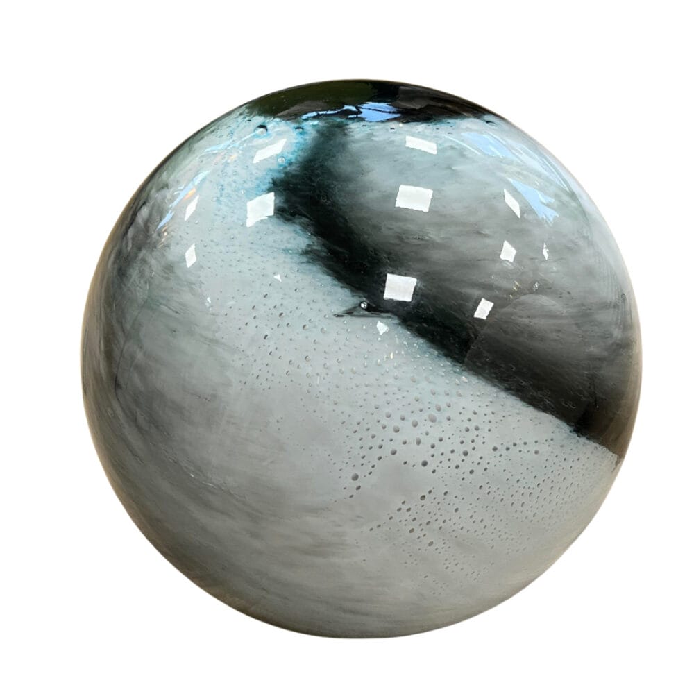 Lampe lea ronde en verre noire et blanche lampe design décoration Boutique plume magasin de déco Rouen le petit quevilly normandie