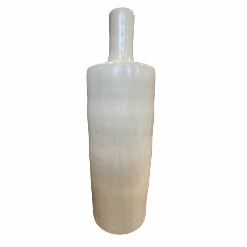 Vase marocain Léona écru bouteille artisanal en céramique (terre cuite) décoration boutique plume magasin de déco rouen le petit quevilly normandie