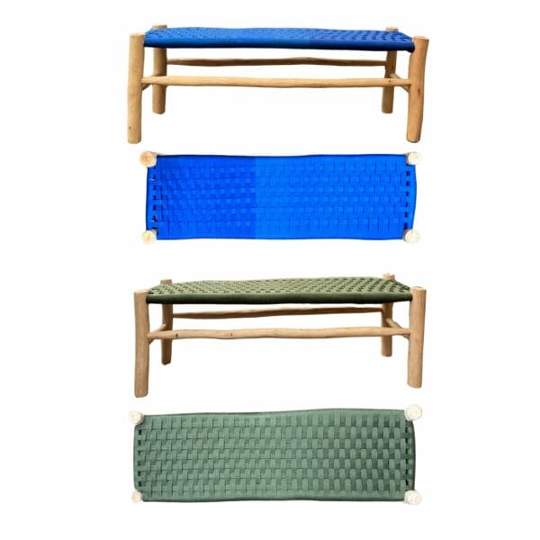 Banc en bois massif et corde tressée deux coloris disponibles décoration boutique Plume magasin de décoration à Rouen le petit Quevilly Normandie