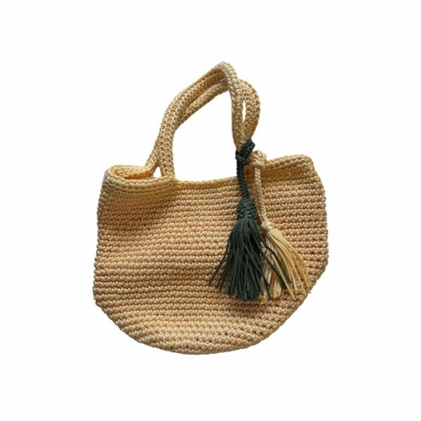 Sac tote bag au crochet jaune pastel boutique plume magasin déco Rouen le Petit Quevilly Normandie