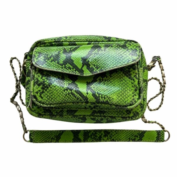 sac en cuir effet python couleur vert pomme artisanal bourtique Plume magasin de déco Le petit Quevilly Rouen Normandie