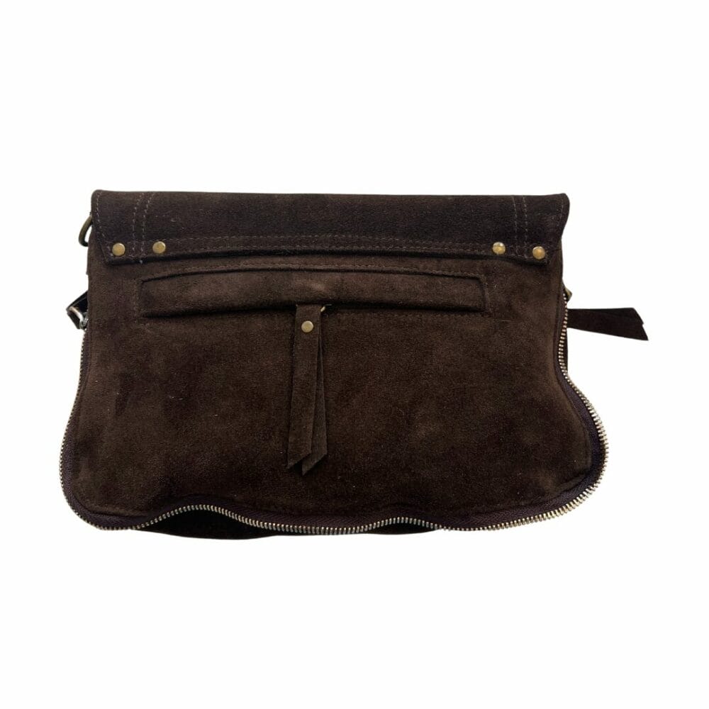 Sac en cuir à bandoulière couleur chocolat sac à main boutique plume magasin à Rouen le petit Quevilly Normandie