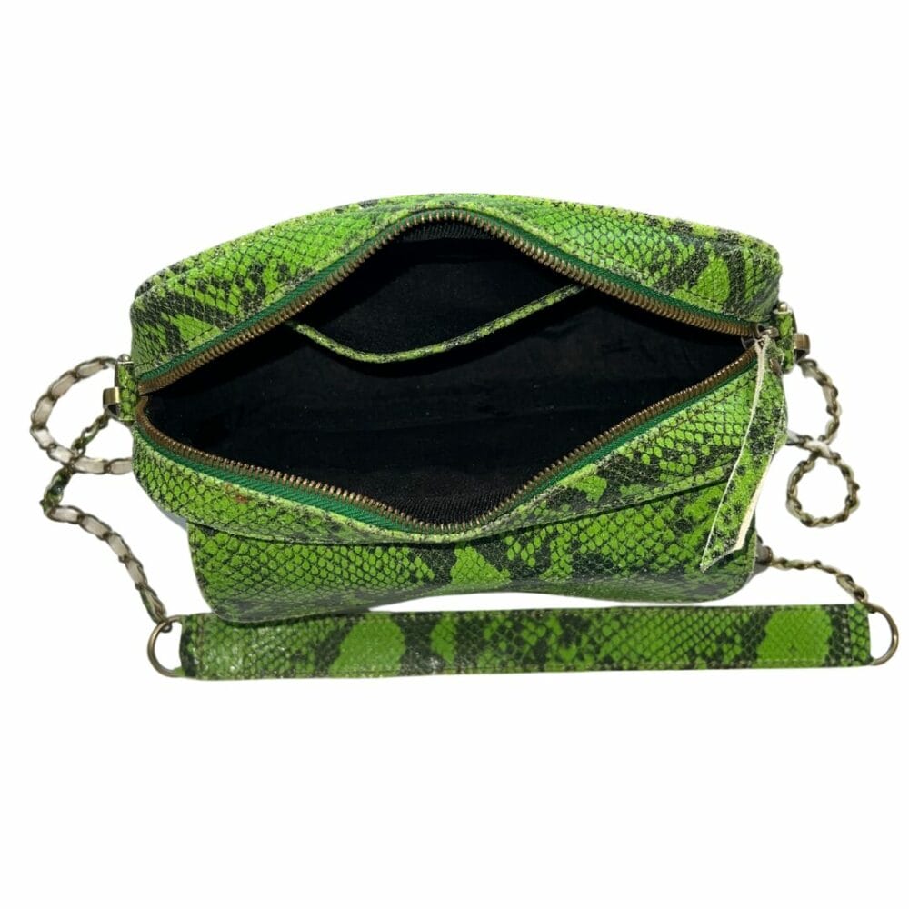 sac en cuir effet python couleur vert pomme artisanal bourtique Plume magasin de déco Le petit Quevilly Rouen Normandie