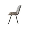 Chaise matelassée gris foncé avec pieds noirs meuble décoration boutique Plume magasin de déco Rouen le petit quevilly normandie