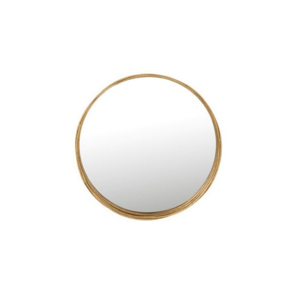 miroir rond couleur or décoration de la boutique plume magasin de déco rouen le petit quevilly normandie