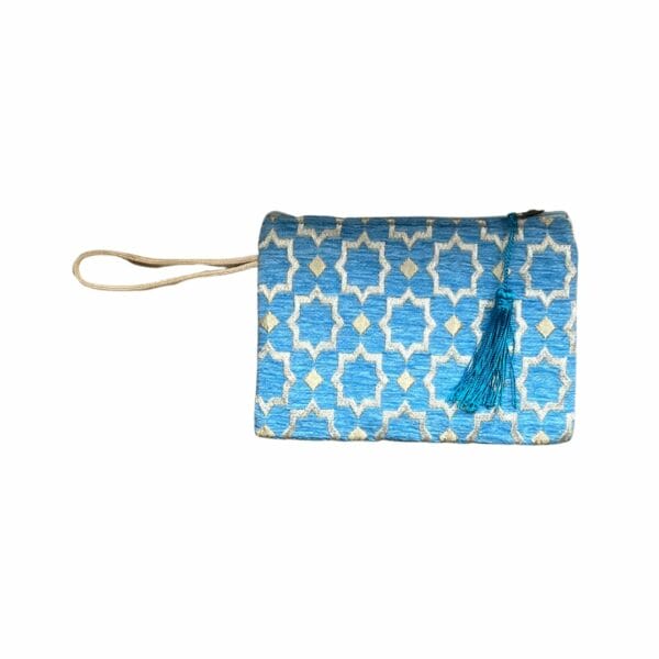 Pochette bleu clair et dorée boutique plume magasin de déco Rouen le Petit Quevilly Normandie