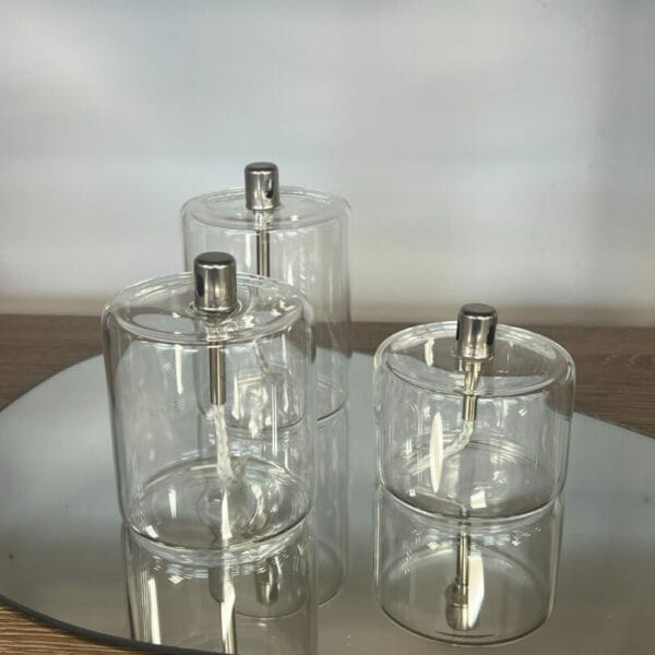 lampe à huile cylindrique transparente décoration de la boiutique plume magasin de déco rouen le petit quevilly normandie