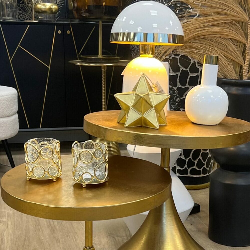 Vase Amy blanc et doré petit modèle décoration de la boutique plume magasin de déco rouen le petit quevilly normandie