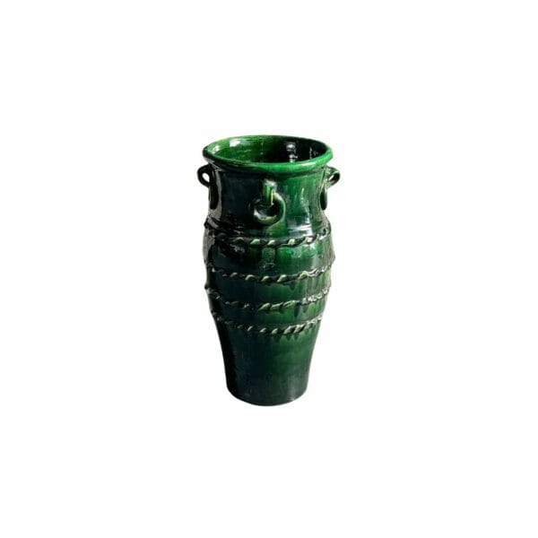 Jarre artisanale en tamegroute (céramique) de couleur verte 70cm hauteur décoration de la boutique plume magasin de déco rouen le petit quevilly normandie