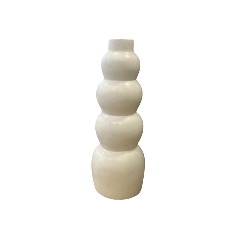 Vase Anna blanc artisanal en céramique décoration de la boutique Plume magasin de déco rouen le petit quevilly normandie