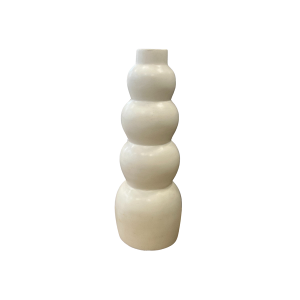 Vase Anna blanc artisanal en céramique décoration de la boutique Plume magasin de déco rouen le petit quevilly normandie