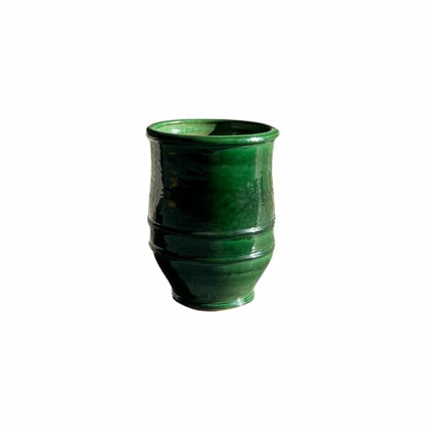 Jarre artisanale en tamegroute (céramique) de couleur verte 50cm hauteur décoration de la boutique plume magasin de déco rouen le petit quevilly normandie