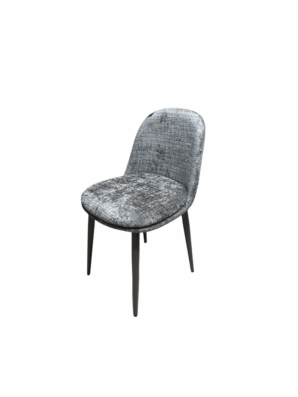 Chaise en velours - Couleur gris meuble décoration boutique Plume magasin de déco aux docks76 à Rouen normandie