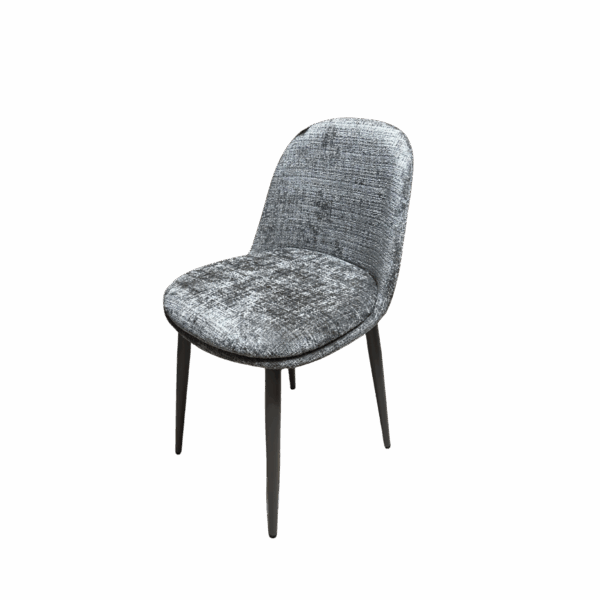 Chaise en velours - Couleur gris meuble décoration boutique Plume magasin de déco aux docks76 à Rouen normandie