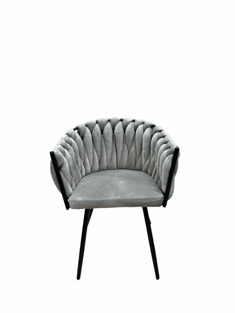 Chaise tressée arrondi -Couleur taupe meuble décoration boutique Plume magasin de déco Rouen le petit quevilly normandie
