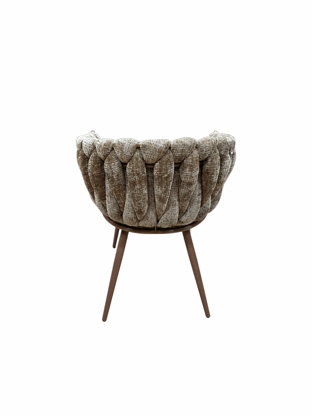 Chaise tressée arrondi -Couleur caramel – Image 2