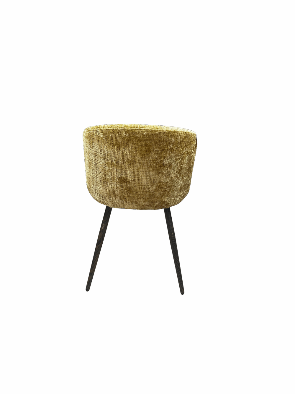 Chaise dossier rond en tissu - Couleur beige doré meuble décoration boutique Plume magasin de déco aux docks76 à Rouen normandie