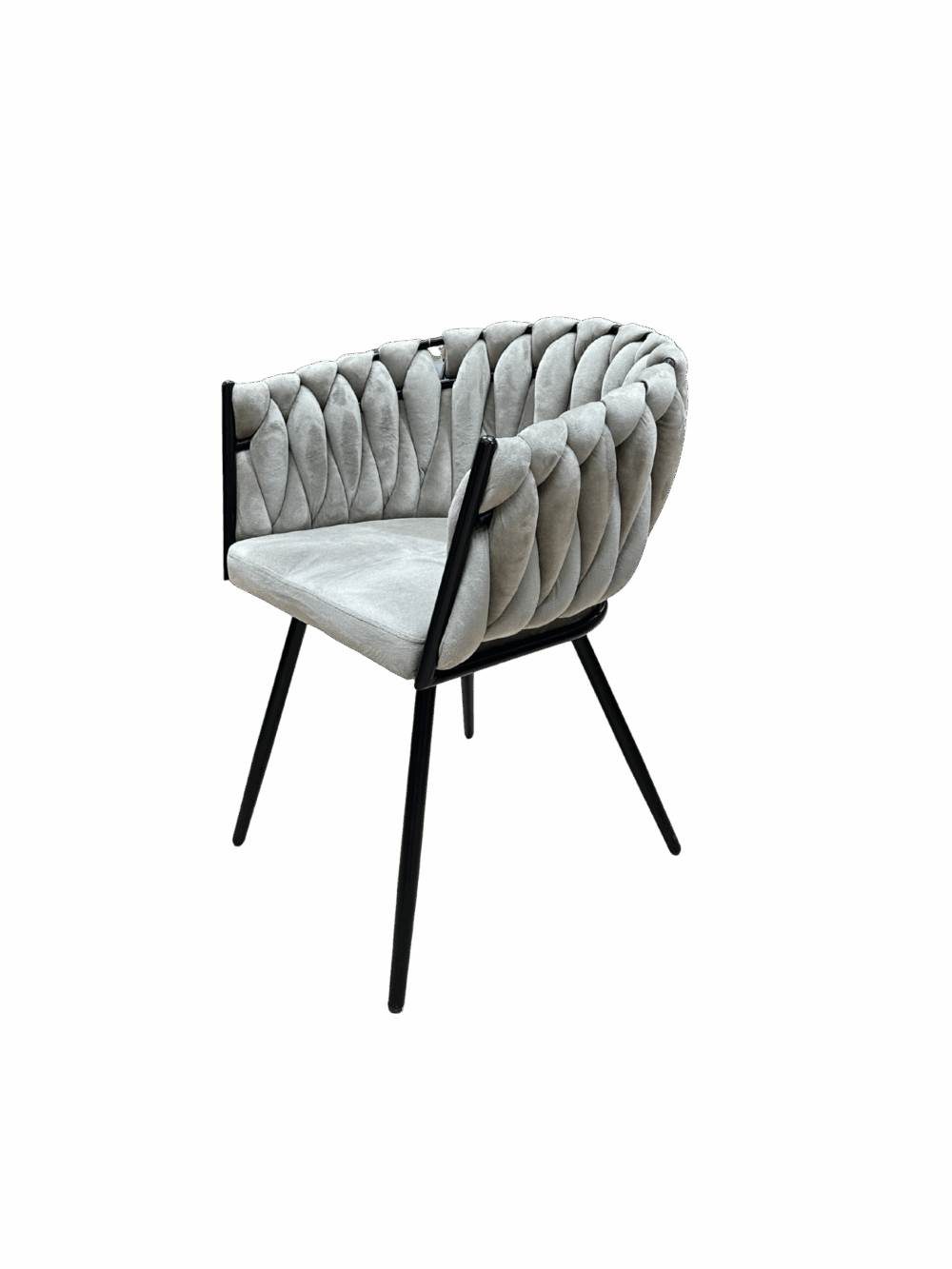 Chaise tressée arrondi -Couleur taupe meuble décoration boutique Plume magasin de déco aux docks76 à Rouen normandie