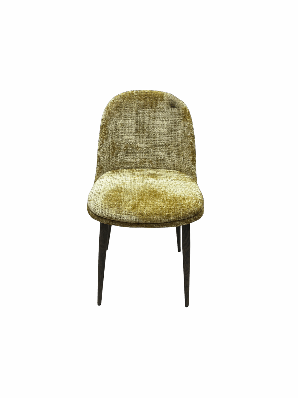 Chaise en velours - Couleur beige doré meuble décoration boutique Plume magasin de déco aux docks76 à Rouen normandie
