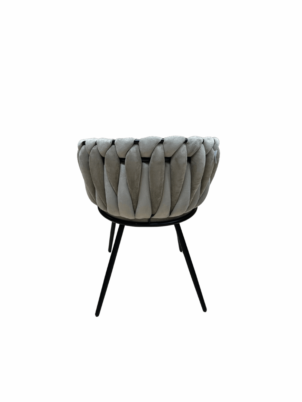 Chaise tressée arrondi -Couleur taupe – Image 3
